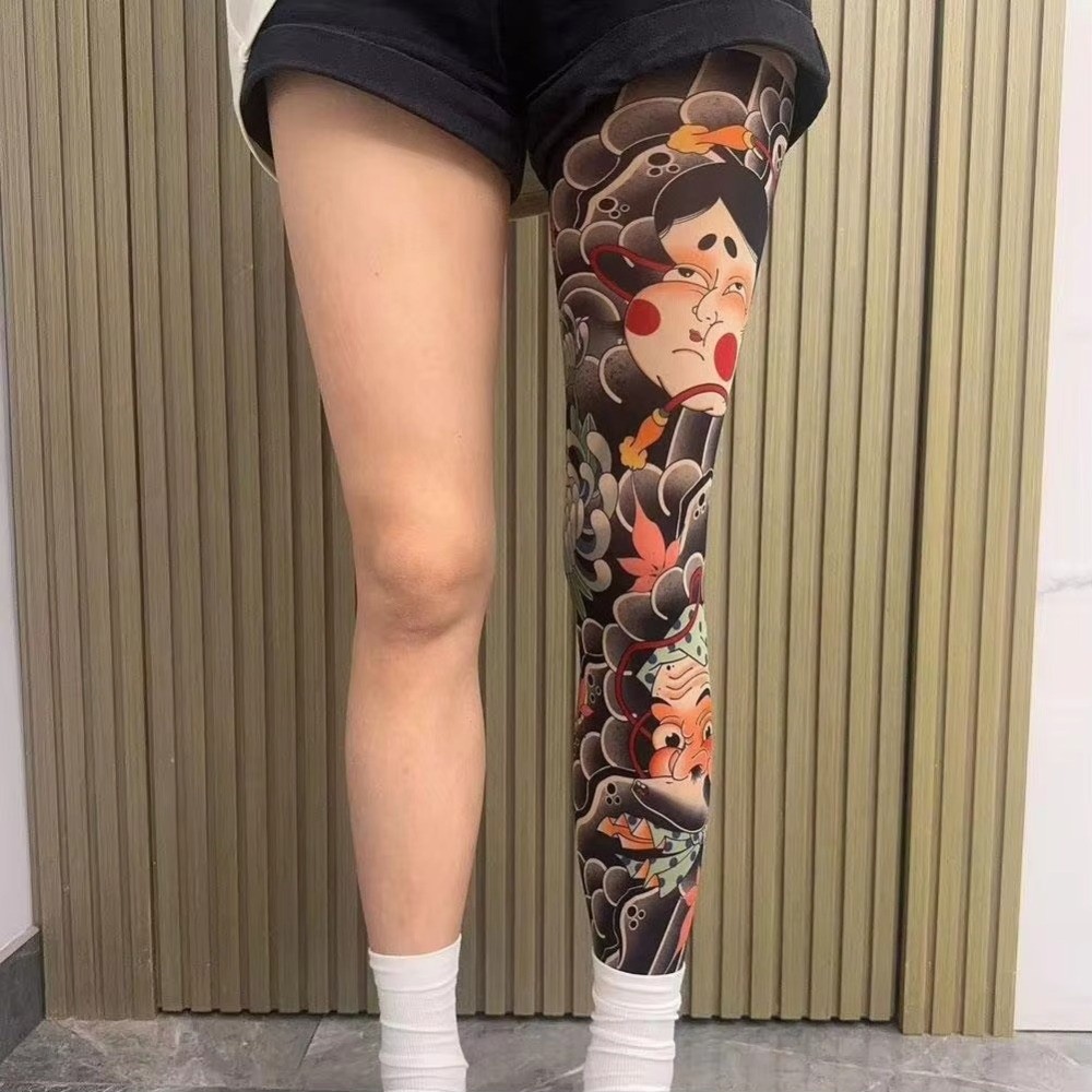 Full Leg Fake Tattoo Socks Pri - Fishing Socks ulasan dan harga