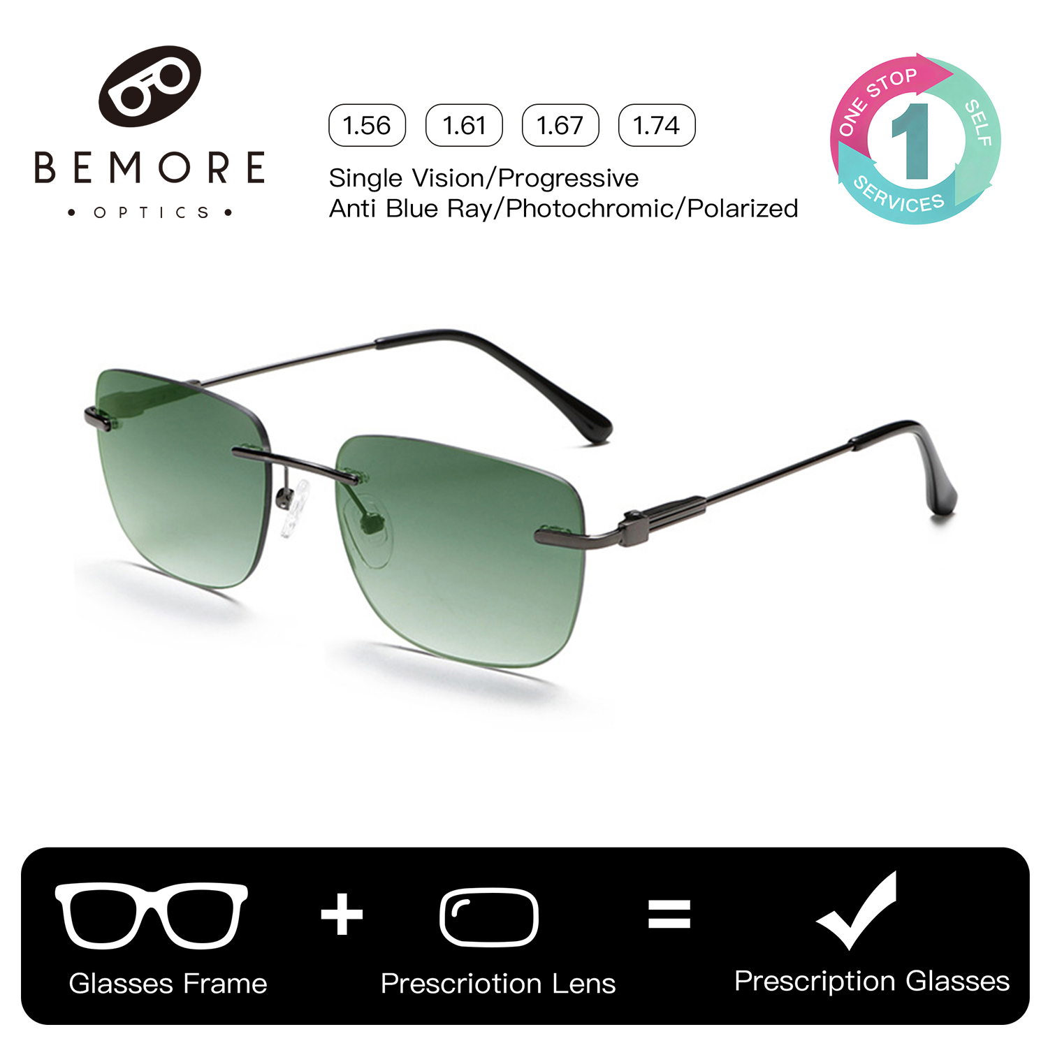 BEMORE Rimless Prescription Su - Fishing Sunglasses Polarized ulasan dan harga
