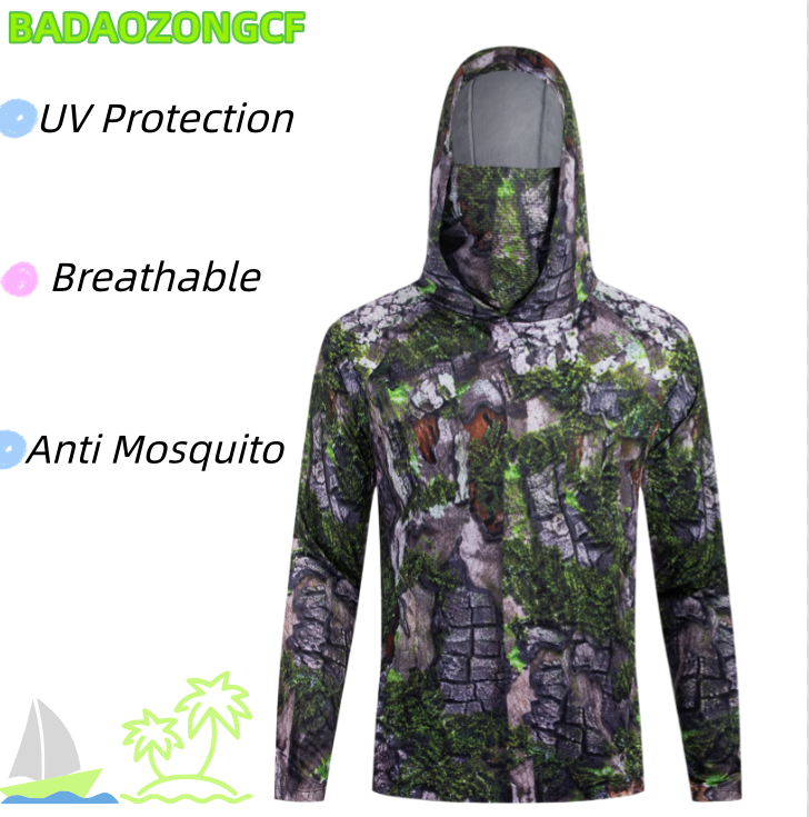 Fishing Hooded Shirts Men's UV - Fishing Shirt Uv Protection ulasan dan harga